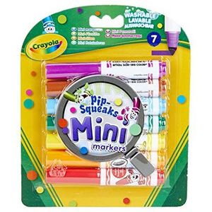 Crayola, 8337, 7 Pip Squaks Mini Markers, Crayola - 7 Mini Afwasbare Viltstiften - Pocketformaat - Heldere kleuren