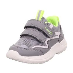 Superfit Rush Sneakers voor jongens, Lichtgrijs geel 2500, 21 EU