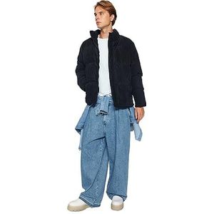 Trendyol Man Young Regular fit Basic Staande kraag Geweven jas, Blauw, XL, Blauw, XL