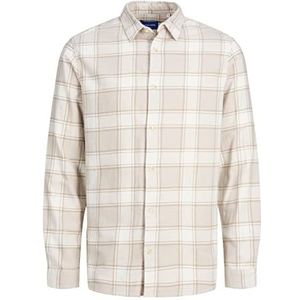 JACK & JONES Heren JORJOSHUA Check Shirt LS Hemd, Crockery, L, Crockery., L