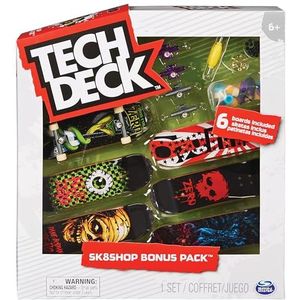 Tech Deck - Sk8shop Bonus-pakket met 6 vingerskateboards - stijlen kunnen variëren