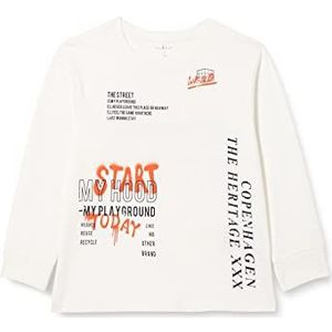 NAME IT Boy's NKMTEMO LS Loose TOP shirt met lange mouwen, White Alyssum, 122/128, wit alyssum, 122/128 cm