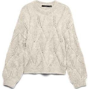 Vero Moda - Vmzenia Ls O-Neck Stitch - Trui - Berk - Normale Pasvorm - Lange Mouwen