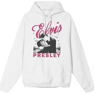 Elvis Presley Unisex-Adult Standard Official Merch On Stage Hoodie, White
