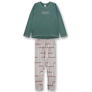 Meisjespyjama groen | Hoogwaardige en comfortabele katoenen pyjama voor meisjes met lange mouwen met bedrukte broek | pyjamaset voor meisjes, groen, 140