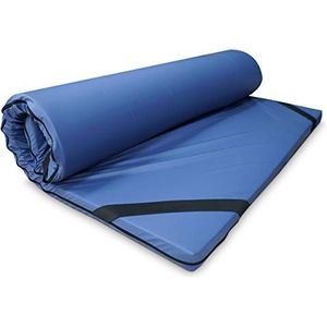 DUÉRMETE ONLINE Topper visco-elastische matras, blauw, 5 cm, dik, waterdicht, vlamvertragend en ademend, anti-mijt en antibacterieel, anti-stress-effect, blauw, 150 x 190 cm
