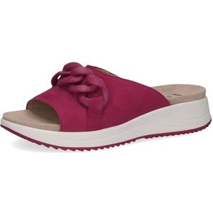 CAPRICE Comfortabele damessandalen van leer, Fuchsia suède., 37 EU