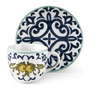 Excelsa Set van 6 koffiekopjes met P Amalfi