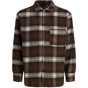 Bestseller A/S Jorzac Check Overshirt Ls Noos Poloshirt voor heren, chocolate brown, S