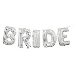 Unique Party 53682 - Folie zilveren bruid bruiloft brief ballon banner kit