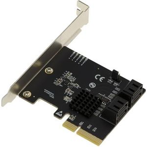 KALEA-INFORMATIQUE PCIe-controllerkaart 4 poorten SATA 3 6G met ondersteuning voor UEFI-chipset Marvell 88SE9236 - Hardware Raid 0 1 10