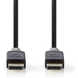 DisplayPort-Kabel - DisplayPort Male - DisplayPort Male - 4K@60Hz - Verguld - 2.00 m - Rond - PVC - Antraciet/Grijs - Doos
