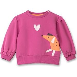 Sanetta Baby meisjes sweatshirt lange mouwen pullover ruches biologisch katoen, berry, 74 cm