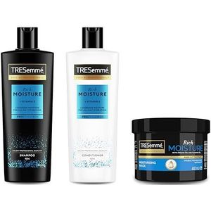TRESemmé Rich Moisture Shampoo, Conditioner en Haarmasker, voor droog, beschadigd haar 400 ml + 400 ml + 440 ml