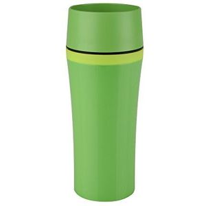 Emsa 514177 Thermosbeker, mobiel genieten, 360 ml, Quick Press-sluiting, donkergroen/groen, Travel Mug Fun