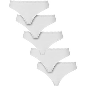 Urban Classics Dames TB7667C-Dames Basic Cotton Tanga Lace 5-Pack Underwear, Wit + Wit + Wit + Wit, L, wit, wit, wit, wit en wit, L