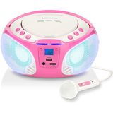 Lenco SCD-650 Draagbare CD-Radio - Kinder-Boombox - USB & Microfoon - 6 Watt Boombox - USB Playback - AUX - FM Radio - Roze