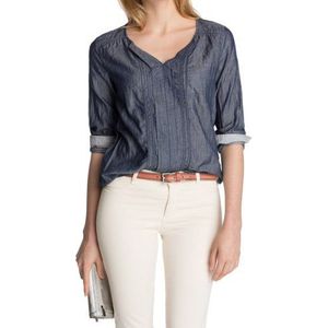 ESPRIT dames blouse, blauw (406 Cinder Blue), 34