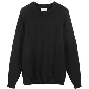 Diana Studio - Ronde hals Boxy Oversize, heren, wol, lange mouwen, casual fit, zwart, XL, Zwart, XL/XXL