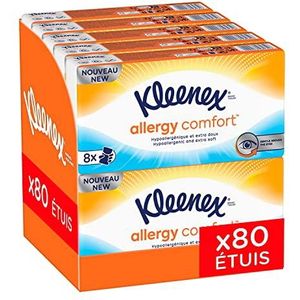 Kleenex Allergy Comfort, 10 verpakkingen met elk 8 zakdoekhoezen (10 x 8 hoesjes)