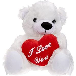 Teddybeer met hart/Met borduurwerk ""I Love You"" / Afmetingen :11,4 x 14 x 19,8 cm