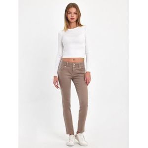 LTB Jeans Dames Molly M - Slim Fit met gemiddelde taille en ritssluiting in crème van katoenmix - Maat W25L34, Dust Taffy Wash 55327, 25W x 32L