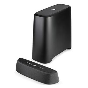 Polk Audio MagniFi Mini AX Ultra-compacte Soundbar met Draadloze Subwoofer, Dolby Atmos, DTS:X, HDMI eARC, Bluetooth, AirPlay 2 en Google Chromecast - Zwart