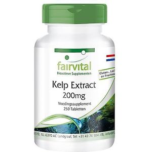 Fairvital | Zeewier tabletten - 300mcg natuurlijk jodium van bruine algen extract 200mg - HOOG GEDOSEERD - 250 tabletten - VEGAN