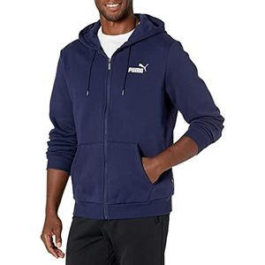 PUMA Heren Essentials Klein Logo Full Zip Fleece Hoodie Hooded Sweatshirt, Pauw, XL