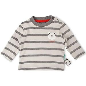 Sigikid Baby jongens shirt met lange mouwen Polar Expedition, lichtgrijs/grijs gestreept, 80 cm