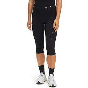 FALKE Sportbroek Impulse Running 3/4 functioneel materiaal dames zwart ademende loopbroek voor sport stabiliteit op de knieën dijbeen met siliconen noppen spiermassage snellere regeneratie 1 stuk