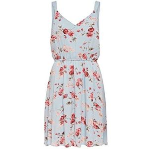 Only ONLKARMEN S/L Short Dress Wvn Noos Jurk, Cashmere Blue/AOP: Rose Flowers, 44 Dames