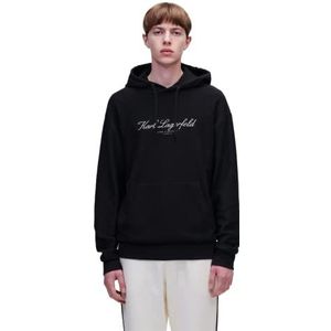 KARL LAGERFELD Heren Hoodie Met Hotel Karl-Logo, Zwart, S