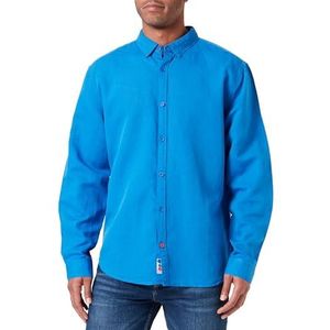 Timezone Heren Soft Linen Basic Shirt Shirt, blauw, XXL