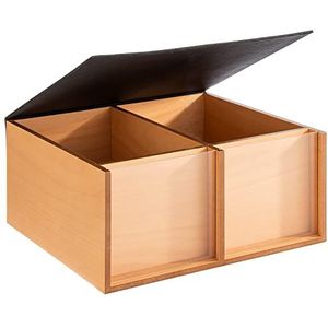APS 11713 buffet box van eikenhout, 36 x 33,5 cm, H: 17,5 cm incl. uitneembaar kijkvenster van acryl