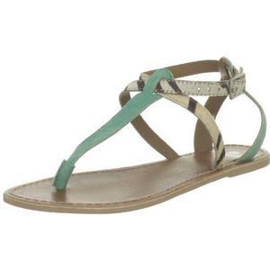 PIECES Dames Cathie Leather Mint Sandalen, Groen Fresh Mint, 37 EU