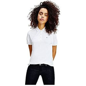Tommy Jeans Tjw Slim poloshirt voor dames, Wit, S