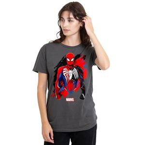 mandarin creative ltd Spider-Man Symbiote dames T-shirt, houtskool, medium, houtskool, M