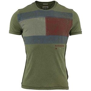 Tommy Jeans Heren Finnan T-shirt met korte mouwen, groen (mermaid-pt 440), M