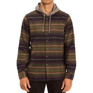 Billabong Men's Classic Hooded Baja Flannel Shirt, Stealth, Small
