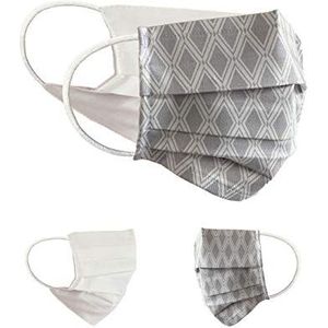 BaF Community-maskers Set van 2 stuks Unisex geïmproviseerd masker Omkeerbaar mondbeschermingsmasker Mond- en neusbescherming Omkeerbaar masker met motief katoen BCI Wasbaar