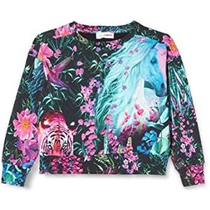 Desigual Girl's Morado 2000 Black Sweater, 3/4