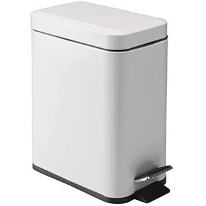 mDesign - Pedaalemmer - afvalbak/prullenbak - voor badkamer, keuken en kantoor - met pedaal, deksel en plastic binnenemmer/ergonomisch design/metaal - steen