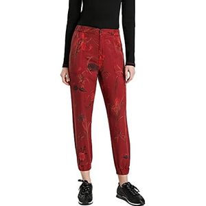 Desigual Camotiger casual broek voor dames, rood, S
