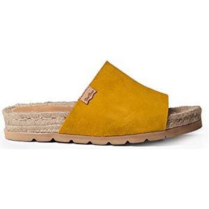 Epadrille for woman made of suede - DORA-SE Yellow, 41 EU