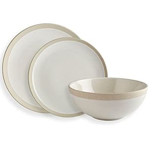 'Fairmont Main & Bone Elements, set tafelservies, aardewerk, beige, 12 stuks