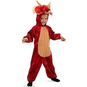 Carnival Toys Kostuum/verkleedkleding dinosaurus met hoofddeksel, maat 4-5 jaar