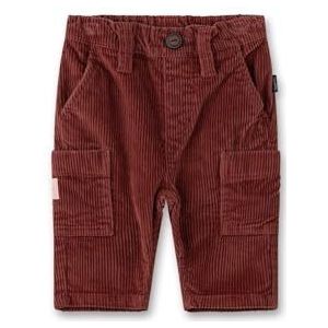 Sanetta Jongensbroek rood | Praktische en comfortabele katoenen geweven broek voor jongens. Broek met verstelbare tailleband en opgestikte zakken | Kinderkleding, rood, 104 cm