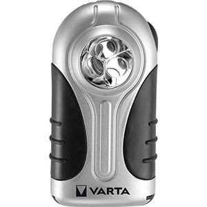 Varta 2623 LED Silver Light zaklamp inclusief 3 AAA Longlife Power, zilver-zwart