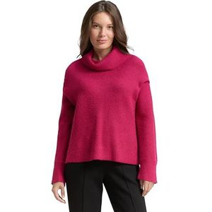 Tom Tailor - Coltrui - Dark Pink Melange - Met Col - Lange Mouwen